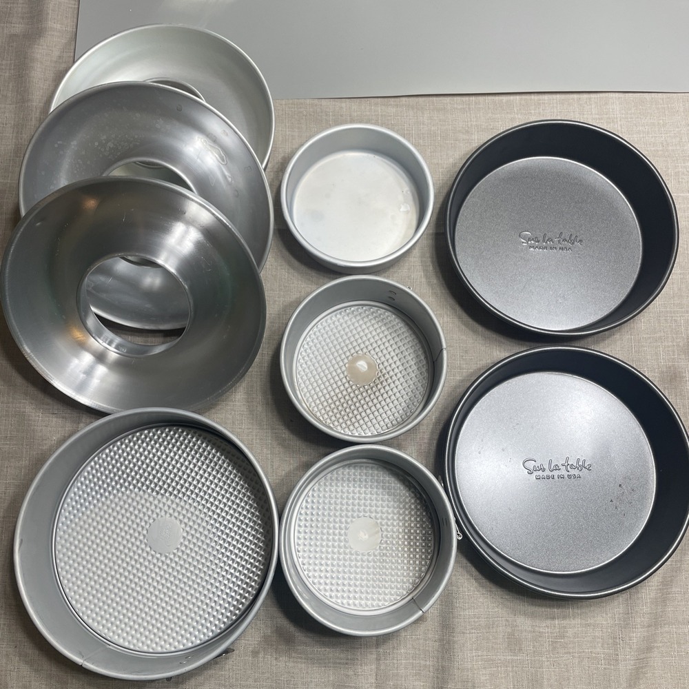 Lot Of 9 Baking Pans Sur La Table, Sunny Side Up Bakery Cheesecake Form Pans